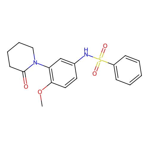 N-[4-methoxy-3-(2-oxopiperidin-1-yl)phenyl]benzenesulfonamide structure