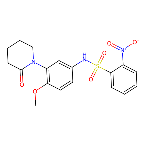 N-(4-methoxy-3-(2-oxopiperidin-1-yl)phenyl)-2-nitrobenzenesulfonamide structure