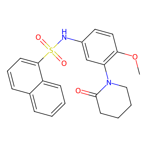 N-[4-methoxy-3-(2-oxopiperidin-1-yl)phenyl]naphthalene-1-sulfonamide structure