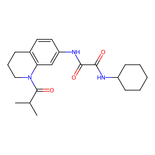 N1-cyclohexyl-N2-(1-isobutyryl-1,2,3,4-tetrahydroquinolin-7-yl)oxalamide structure