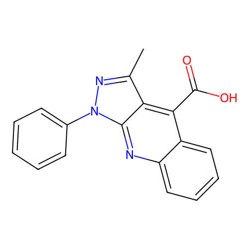 3-Methyl-1-phenylpyrazolo[5,4-b]quinoline-4-carboxylic acid structure