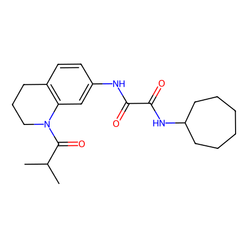 N1-cycloheptyl-N2-(1-isobutyryl-1,2,3,4-tetrahydroquinolin-7-yl)oxalamide structure