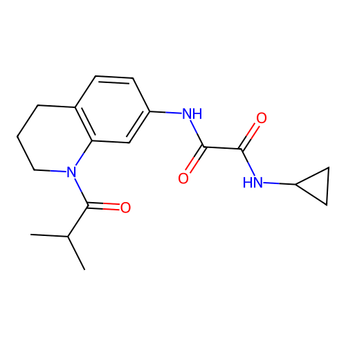 N1-cyclopropyl-N2-(1-isobutyryl-1,2,3,4-tetrahydroquinolin-7-yl)oxalamide structure
