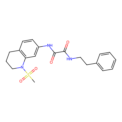 N1-(1-(methylsulfonyl)-1,2,3,4-tetrahydroquinolin-7-yl)-N2-phenethyloxalamide structure