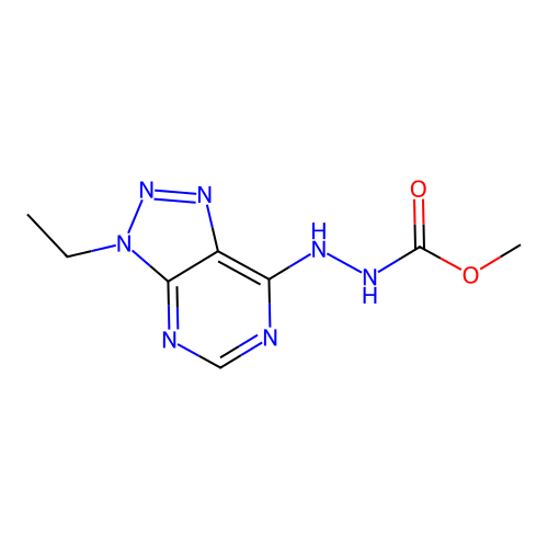 methyl N-[(3-ethyltriazolo[4,5-d]pyrimidin-7-yl)amino]carbamate structure