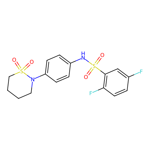 N-[4-(1,1-dioxothiazinan-2-yl)phenyl]-2,5-difluorobenzenesulfonamide structure