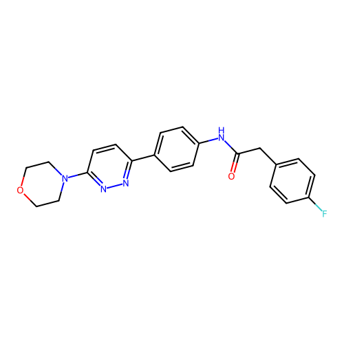 2-(4-fluorophenyl)-N-(4-(6-morpholinopyridazin-3-yl)phenyl)acetamide structure