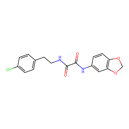 N1-(benzo[d][1,3]dioxol-5-yl)-N2-(4-chlorophenethyl)oxalamide structure