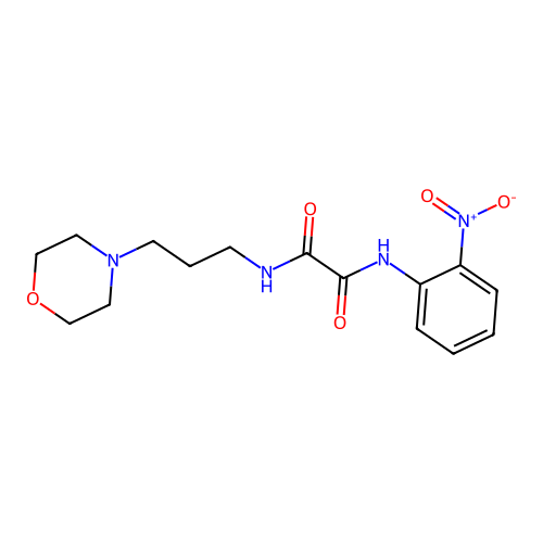 N-(3-morpholin-4-ylpropyl)-N'-(2-nitrophenyl)oxamide structure