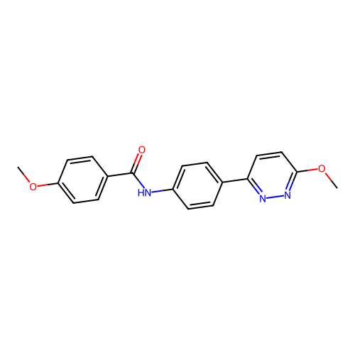 4-methoxy-N-[4-(6-methoxypyridazin-3-yl)phenyl]benzamide structure