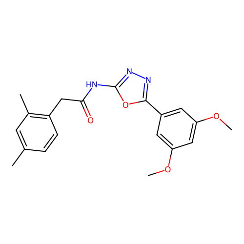 N-[5-(3,5-dimethoxyphenyl)-1,3,4-oxadiazol-2-yl]-2-(2,4-dimethylphenyl)acetamide structure