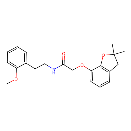 2-((2,2-dimethyl-2,3-dihydrobenzofuran-7-yl)oxy)-N-(2-methoxyphenethyl)acetamide structure