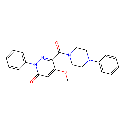 5-Methoxy-2-phenyl-6-(4-phenylpiperazine-1-carbonyl)pyridazin-3-one structure