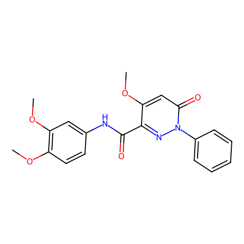 N-(3,4-dimethoxyphenyl)-4-methoxy-6-oxo-1-phenyl-1,6-dihydropyridazine-3-carboxamide structure