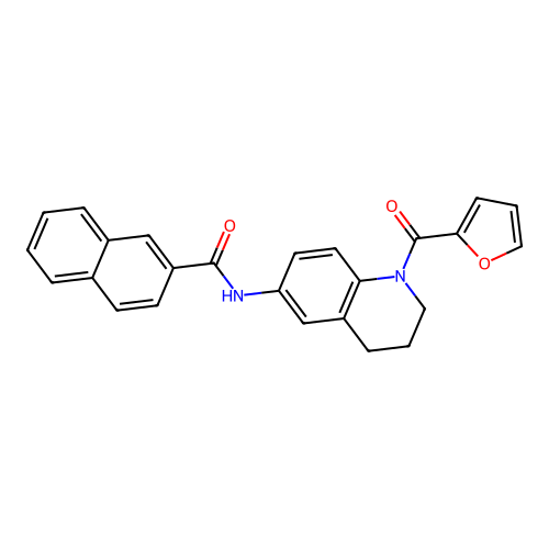 N-[1-(furan-2-carbonyl)-3,4-dihydro-2H-quinolin-6-yl]naphthalene-2-carboxamide structure