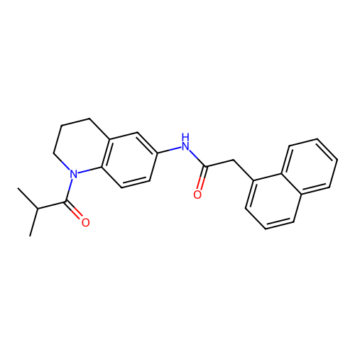 N-(1-isobutyryl-1,2,3,4-tetrahydroquinolin-6-yl)-2-(naphthalen-1-yl)acetamide structure