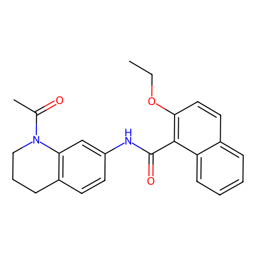 N-(1-acetyl-3,4-dihydro-2H-quinolin-7-yl)-2-ethoxynaphthalene-1-carboxamide structure