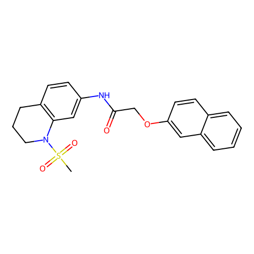 N-(1-methylsulfonyl-3,4-dihydro-2H-quinolin-7-yl)-2-naphthalen-2-yloxyacetamide structure