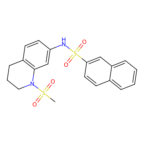 N-(1-methylsulfonyl-3,4-dihydro-2H-quinolin-7-yl)naphthalene-2-sulfonamide structure