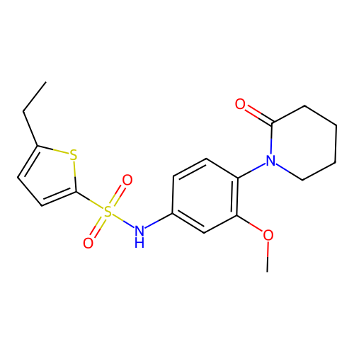 5-ethyl-N-[3-methoxy-4-(2-oxopiperidin-1-yl)phenyl]thiophene-2-sulfonamide structure