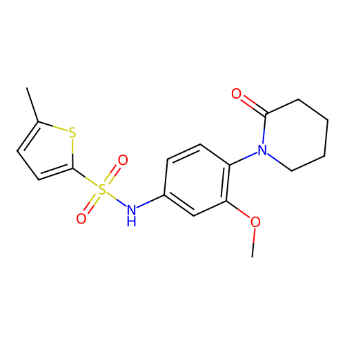 N-[3-methoxy-4-(2-oxopiperidin-1-yl)phenyl]-5-methylthiophene-2-sulfonamide structure