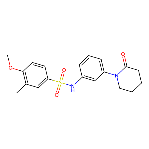 4-methoxy-3-methyl-N-(3-(2-oxopiperidin-1-yl)phenyl)benzenesulfonamide structure