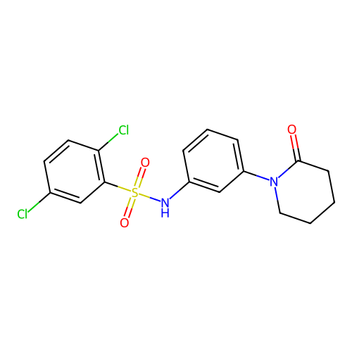 2,5-dichloro-N-(3-(2-oxopiperidin-1-yl)phenyl)benzenesulfonamide structure
