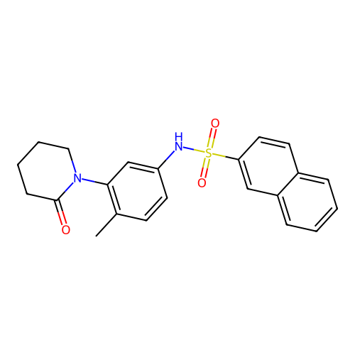 N-[4-methyl-3-(2-oxopiperidin-1-yl)phenyl]naphthalene-2-sulfonamide structure