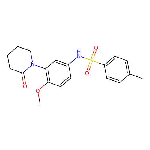 N-(4-methoxy-3-(2-oxopiperidin-1-yl)phenyl)-4-methylbenzenesulfonamide structure