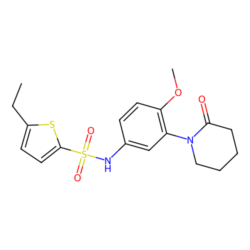 5-ethyl-N-[4-methoxy-3-(2-oxopiperidin-1-yl)phenyl]thiophene-2-sulfonamide structure