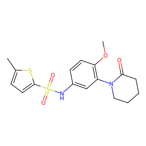 N-[4-methoxy-3-(2-oxopiperidin-1-yl)phenyl]-5-methylthiophene-2-sulfonamide structure