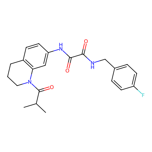 N1-(4-fluorobenzyl)-N2-(1-isobutyryl-1,2,3,4-tetrahydroquinolin-7-yl)oxalamide structure