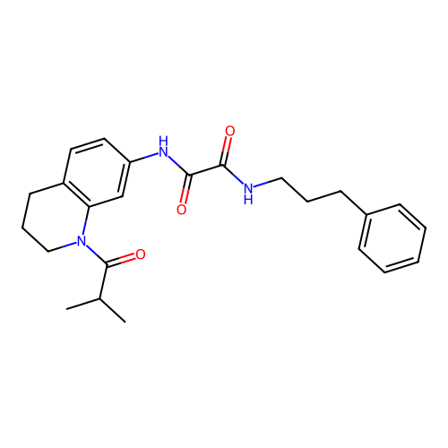N1-(1-isobutyryl-1,2,3,4-tetrahydroquinolin-7-yl)-N2-(3-phenylpropyl)oxalamide structure