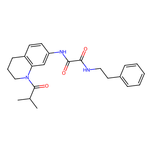 N1-(1-isobutyryl-1,2,3,4-tetrahydroquinolin-7-yl)-N2-phenethyloxalamide structure