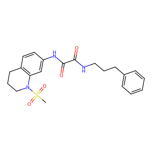 N'-(1-methylsulfonyl-3,4-dihydro-2H-quinolin-7-yl)-N-(3-phenylpropyl)oxamide structure
