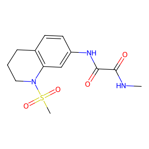N-methyl-N'-(1-methylsulfonyl-3,4-dihydro-2H-quinolin-7-yl)oxamide structure