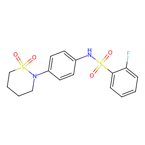 N-[4-(1,1-dioxothiazinan-2-yl)phenyl]-2-fluorobenzenesulfonamide structure