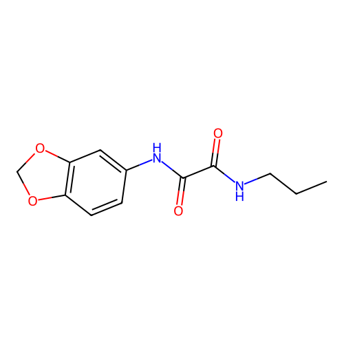N1-(benzo[d][1,3]dioxol-5-yl)-N2-propyloxalamide structure