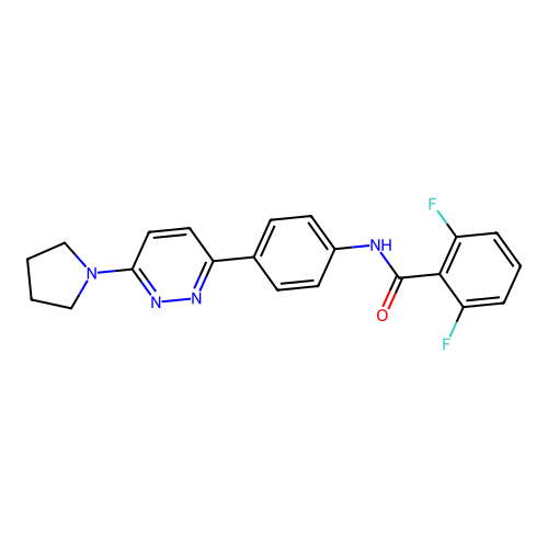 2,6-difluoro-N-(4-(6-(pyrrolidin-1-yl)pyridazin-3-yl)phenyl)benzamide structure