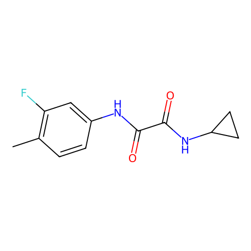N-cyclopropyl-N'-(3-fluoro-4-methylphenyl)oxamide structure