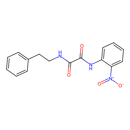 N1-(2-nitrophenyl)-N2-phenethyloxalamide structure