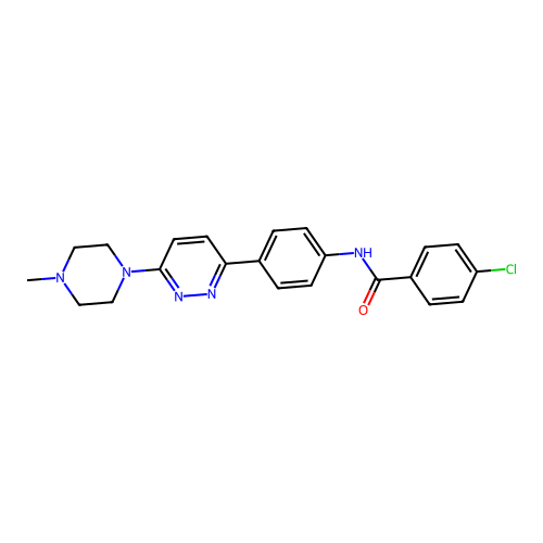 4-chloro-N-(4-(6-(4-methylpiperazin-1-yl)pyridazin-3-yl)phenyl)benzamide structure