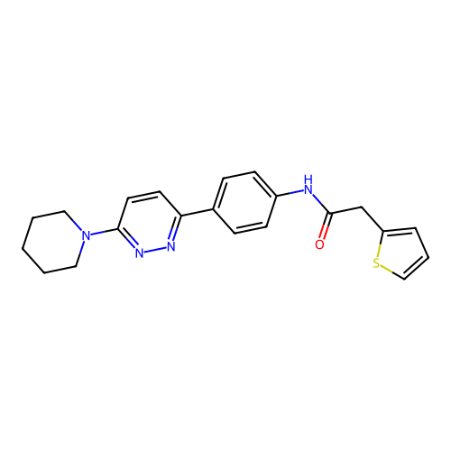 N-(4-(6-(piperidin-1-yl)pyridazin-3-yl)phenyl)-2-(thiophen-2-yl)acetamide structure