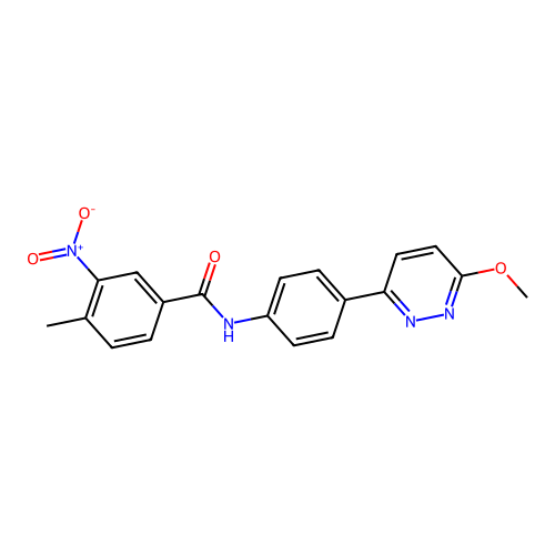 N-[4-(6-methoxypyridazin-3-yl)phenyl]-4-methyl-3-nitrobenzamide structure