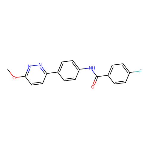4-fluoro-N-[4-(6-methoxypyridazin-3-yl)phenyl]benzamide structure