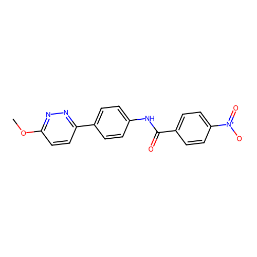 N-[4-(6-methoxypyridazin-3-yl)phenyl]-4-nitrobenzamide structure