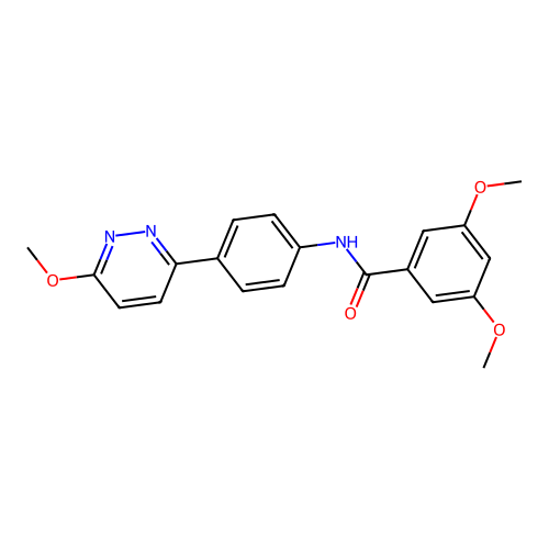 3,5-dimethoxy-N-[4-(6-methoxypyridazin-3-yl)phenyl]benzamide structure