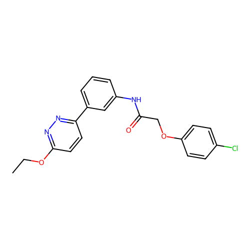 2-(4-chlorophenoxy)-N-[3-(6-ethoxypyridazin-3-yl)phenyl]acetamide structure