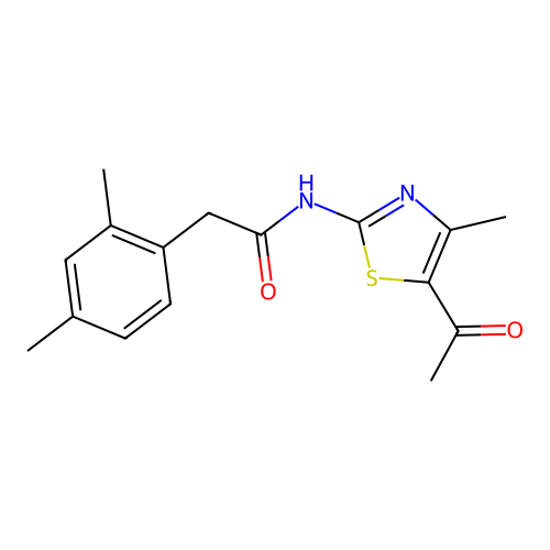 N-(5-acetyl-4-methylthiazol-2-yl)-2-(2,4-dimethylphenyl)acetamide structure