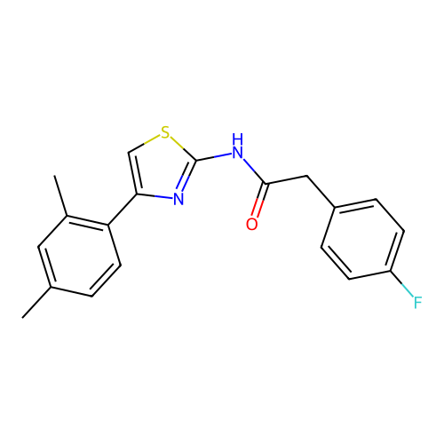 N-(4-(2,4-dimethylphenyl)thiazol-2-yl)-2-(4-fluorophenyl)acetamide structure